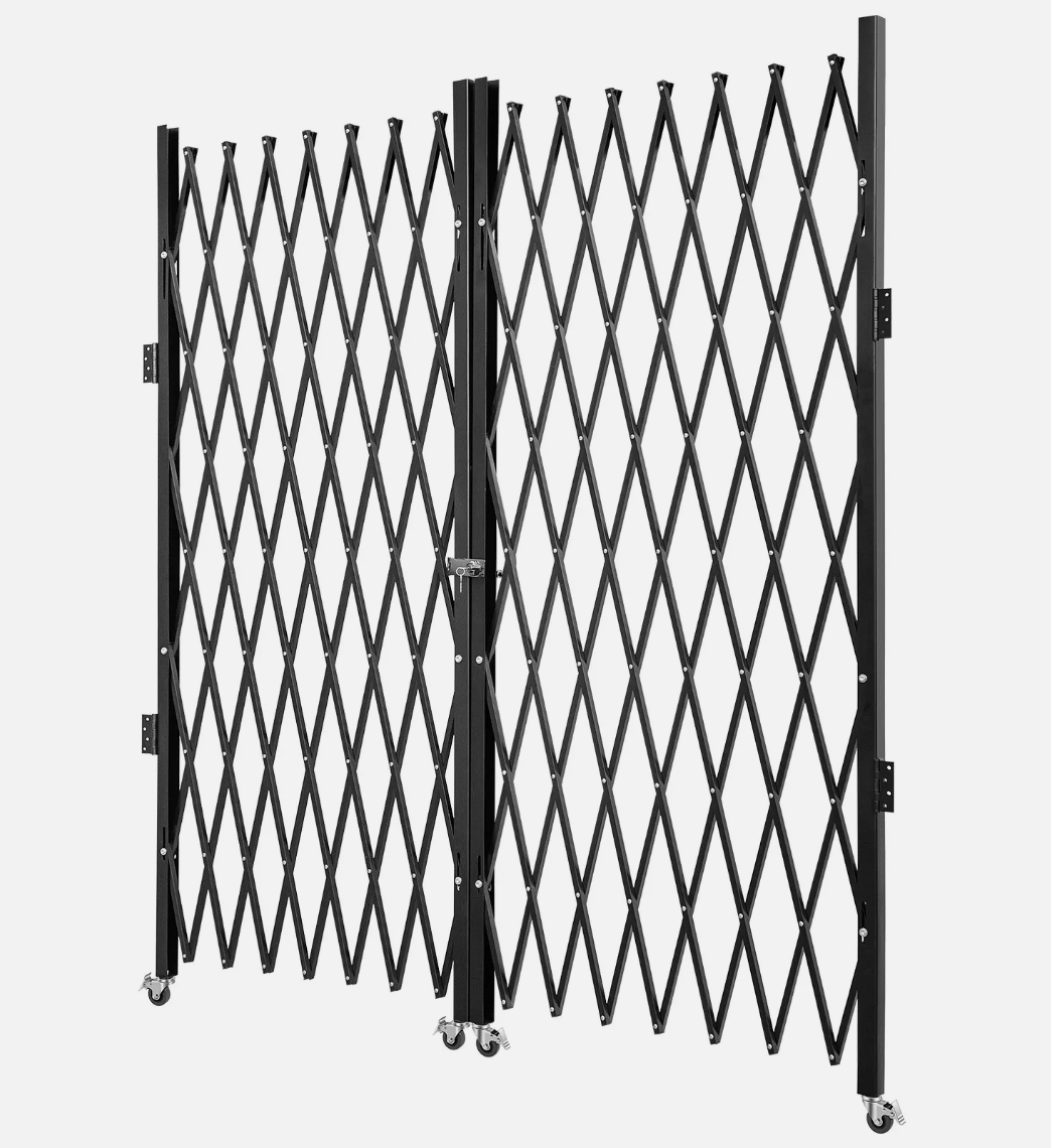 154cm H x 310cm W Double Folding Security Gate Folding Door Gate Scissor Gate