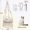 Macrame Cat Bed Pet Bed Woven Swing Hanging Cat Hammock with Cushion