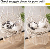 Macrame Cat Bed Pet Bed Woven Swing Hanging Cat Hammock with Cushion