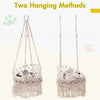 Macrame Cat Bed Pet Bed Woven Swing Hanging Cat Hammock with Cushion