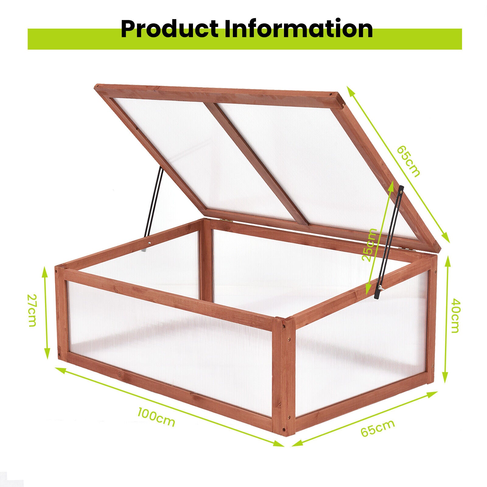 Mini Wooden Cold Frame Portable Garden Greenhouse Plants Flowers Bed