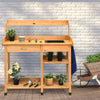 AU PREMIUM Garden Potting Table Bench Wood Storage Shelf Workstation