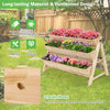 AU PREMIUM 3-Tiers Wooden Raised Garden Bed Planter Box Flower Herb