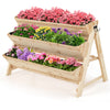 AU PREMIUM 3-Tiers Wooden Raised Garden Bed Planter Box Flower Herb