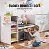 Kids Reading Nook Bench 6-Cubby Storage Bookshelf with Seat Cushion
