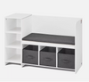 Kids Reading Nook Bench 6-Cubby Storage Bookshelf with Seat Cushion