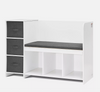 Kids Reading Nook Bench 6-Cubby Storage Bookshelf with Seat Cushion