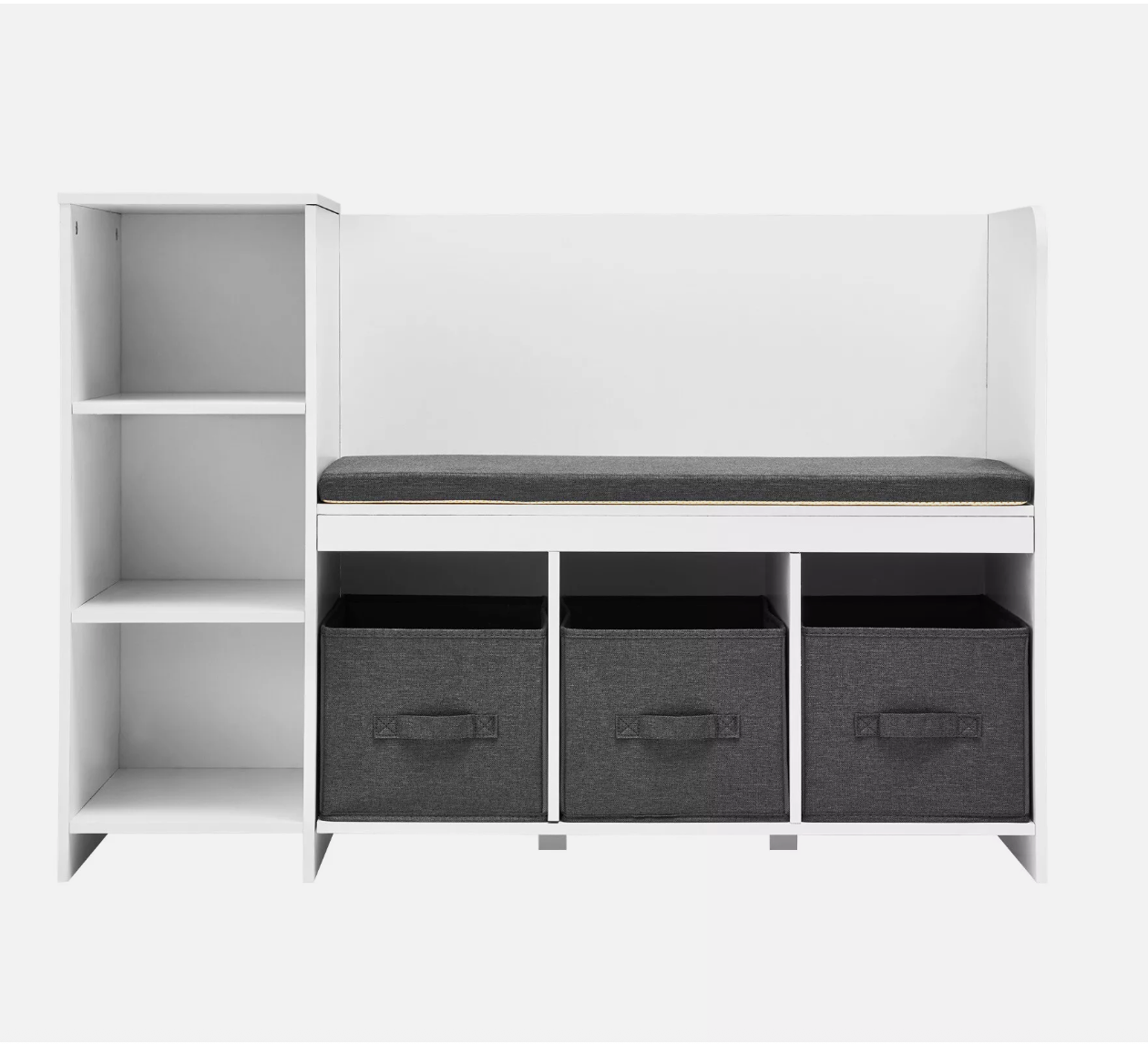 Kids Reading Nook Bench 6-Cubby Storage Bookshelf with Seat Cushion