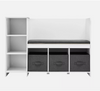 Kids Reading Nook Bench 6-Cubby Storage Bookshelf with Seat Cushion