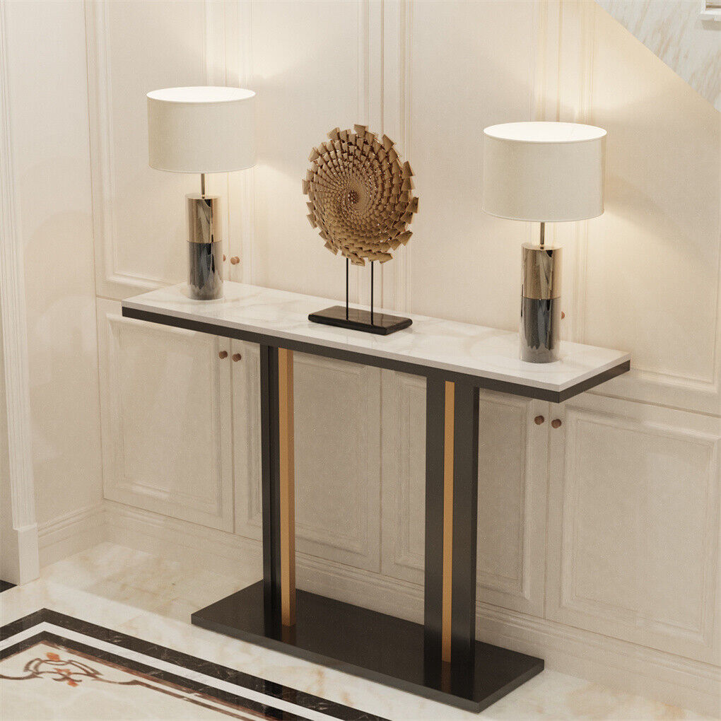 Scratch-proof High Gloss Marble Top Console Accent Table
