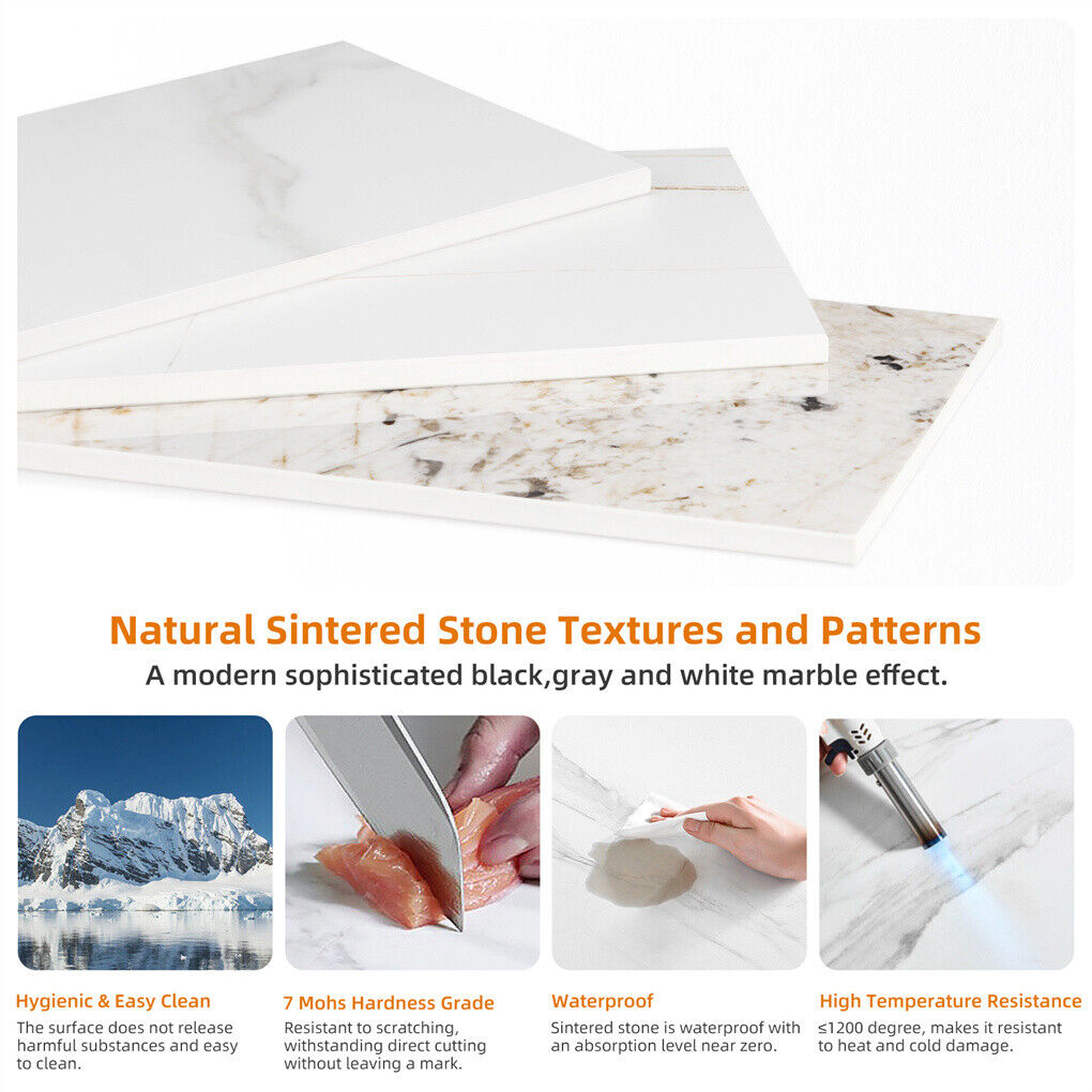 Scratch-proof High Gloss Marble Top Console Accent Table