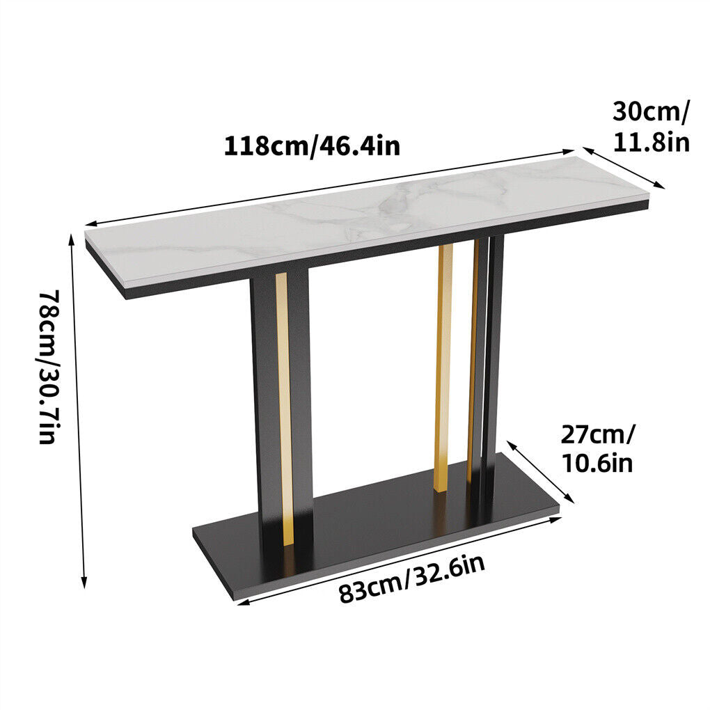 Scratch-proof High Gloss Marble Top Console Accent Table