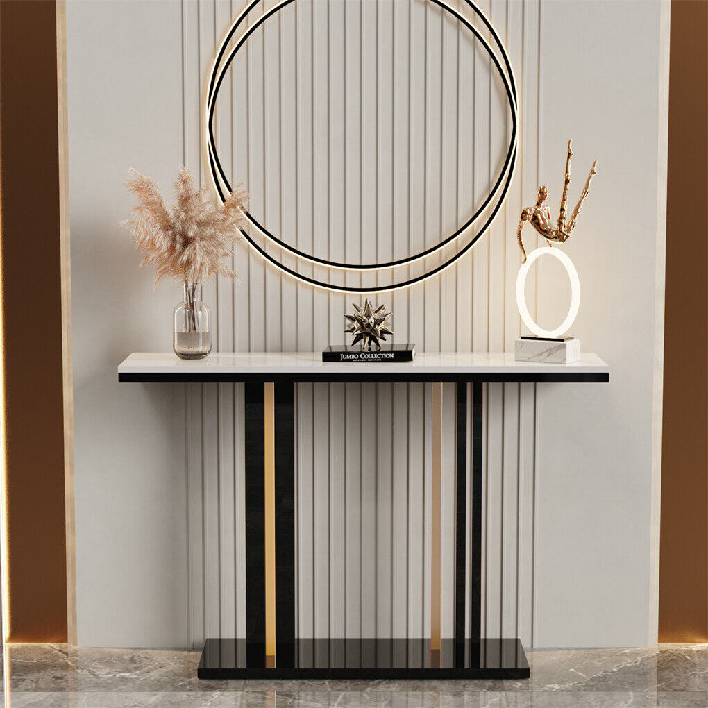 Scratch-proof High Gloss Marble Top Console Accent Table