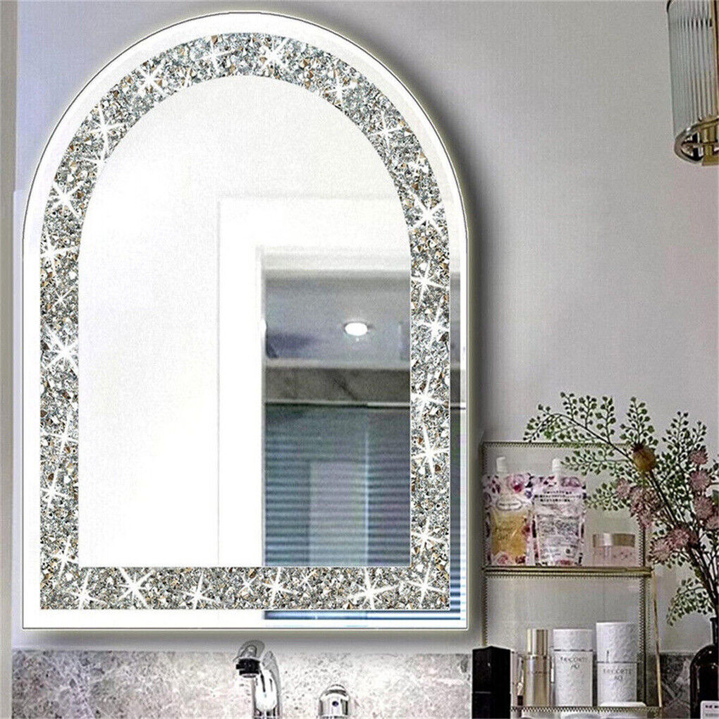 NEW Artistic Arched Decorative Wall Mirrors Crush Diamond Embedded Vanity