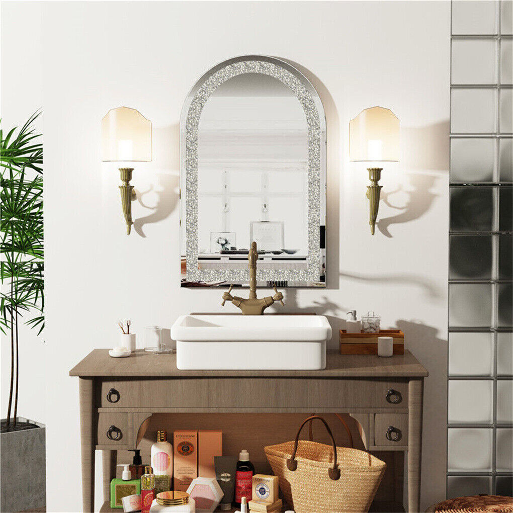 NEW Artistic Arched Decorative Wall Mirrors Crush Diamond Embedded Vanity