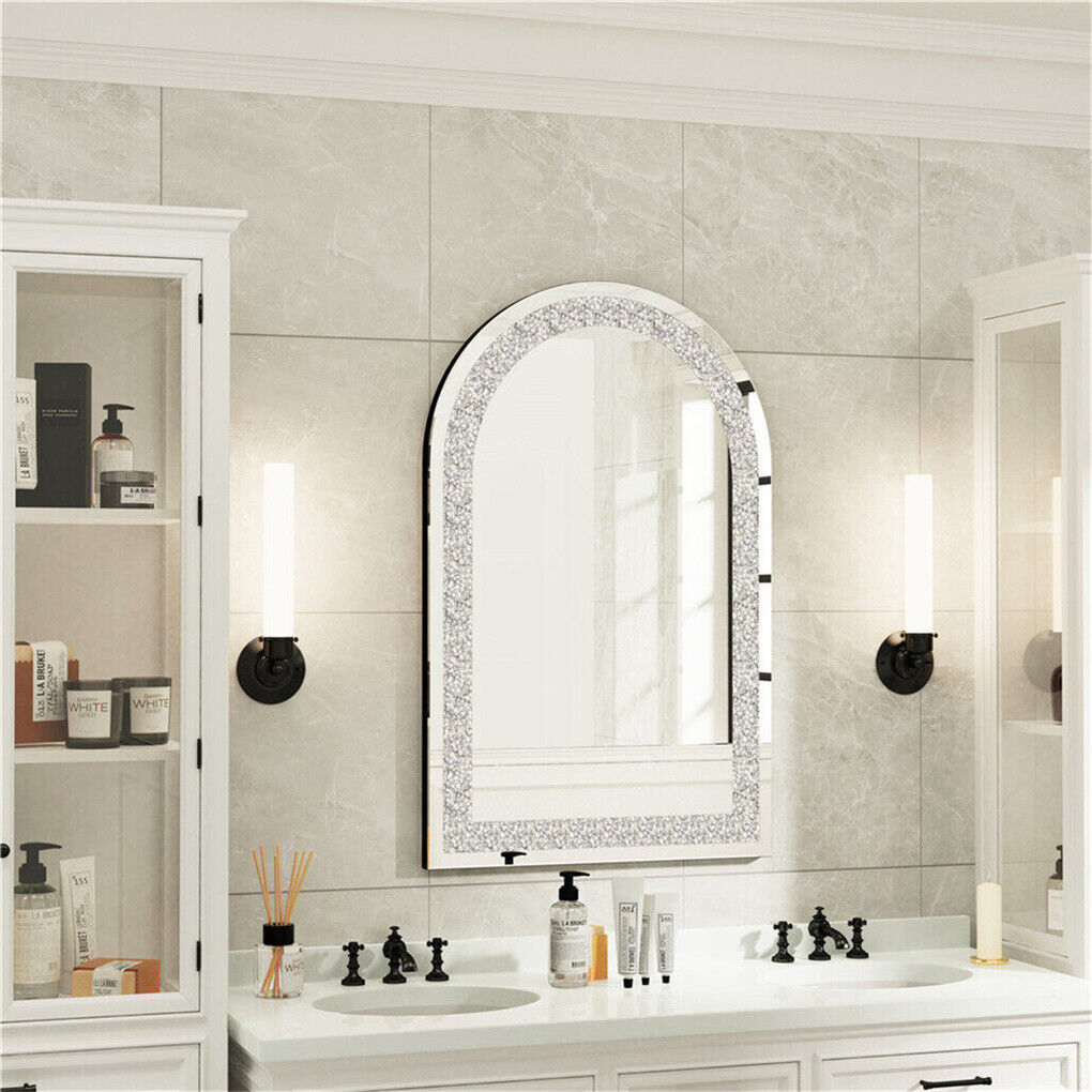 NEW Artistic Arched Decorative Wall Mirrors Crush Diamond Embedded Vanity