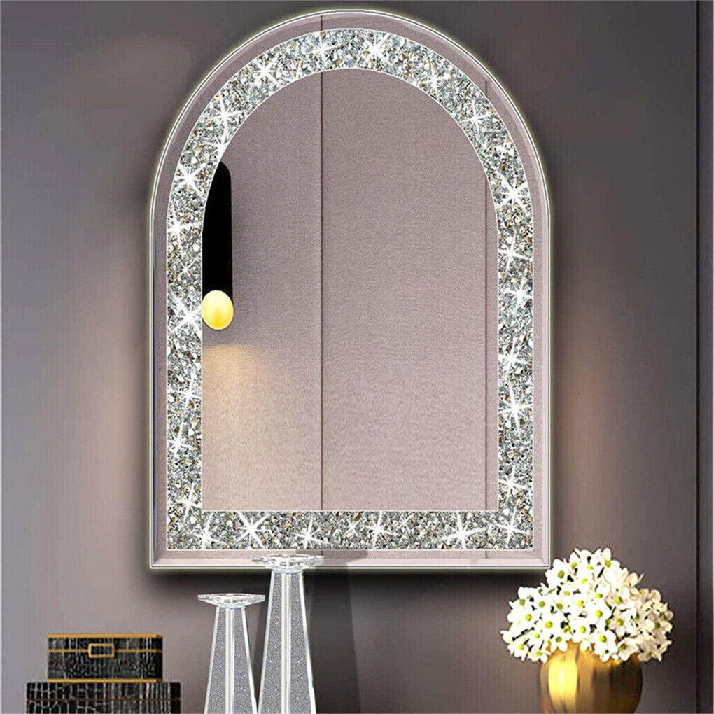 NEW Artistic Arched Decorative Wall Mirrors Crush Diamond Embedded Vanity
