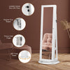 360° Rotating Lockable Mirror Jewelry Cabinet Armoire with Built-in LED Lights NEW