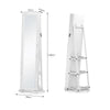 360° Rotating Lockable Mirror Jewelry Cabinet Armoire with Built-in LED Lights NEW