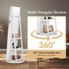 360° Rotating Lockable Mirror Jewelry Cabinet Armoire with Built-in LED Lights NEW