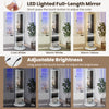 3-Color LED Mirror 360° Swivel Jewelry Cabinet Organizer with Built-in Lights