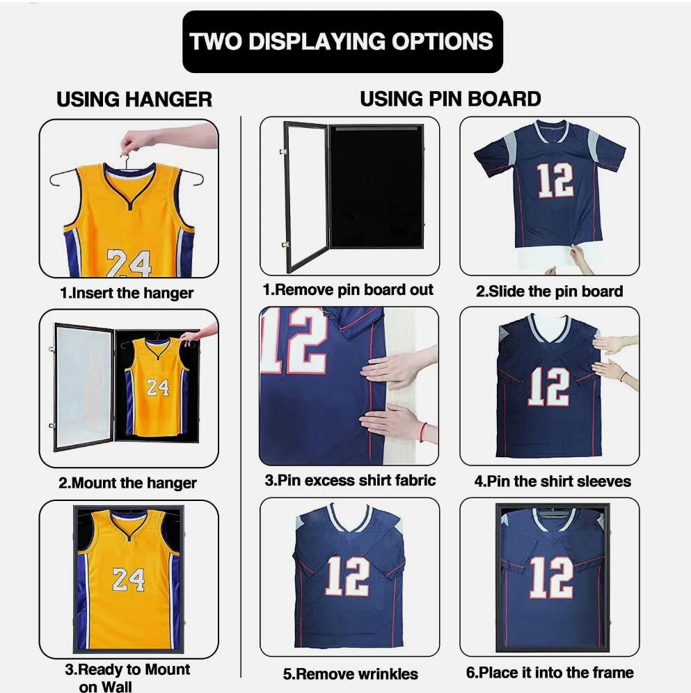 Premium Wood Jersey Display Frame Case Strong MDF Shatterproof Acrylic Glass NEW