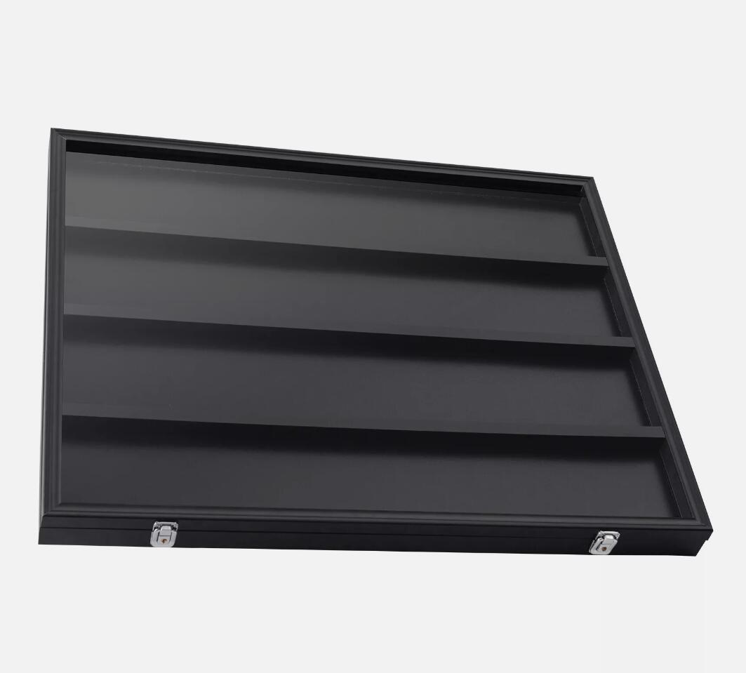 775 x 617 x 55 mm Graded Sports Card Display Wood Case With Clear UV Protection