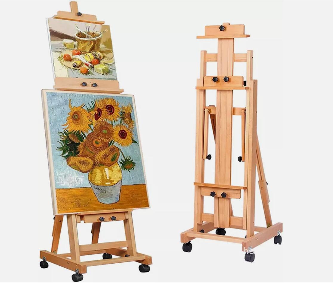 Heavy-Duty Large Wood Studio Artist Easel H-Frame Easel Painting Art Easel Stand