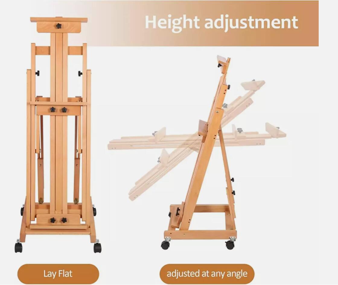 Heavy-Duty Large Wood Studio Artist Easel H-Frame Easel Painting Art Easel Stand