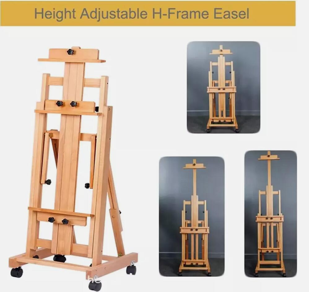 Heavy-Duty Large Wood Studio Artist Easel H-Frame Easel Painting Art Easel Stand