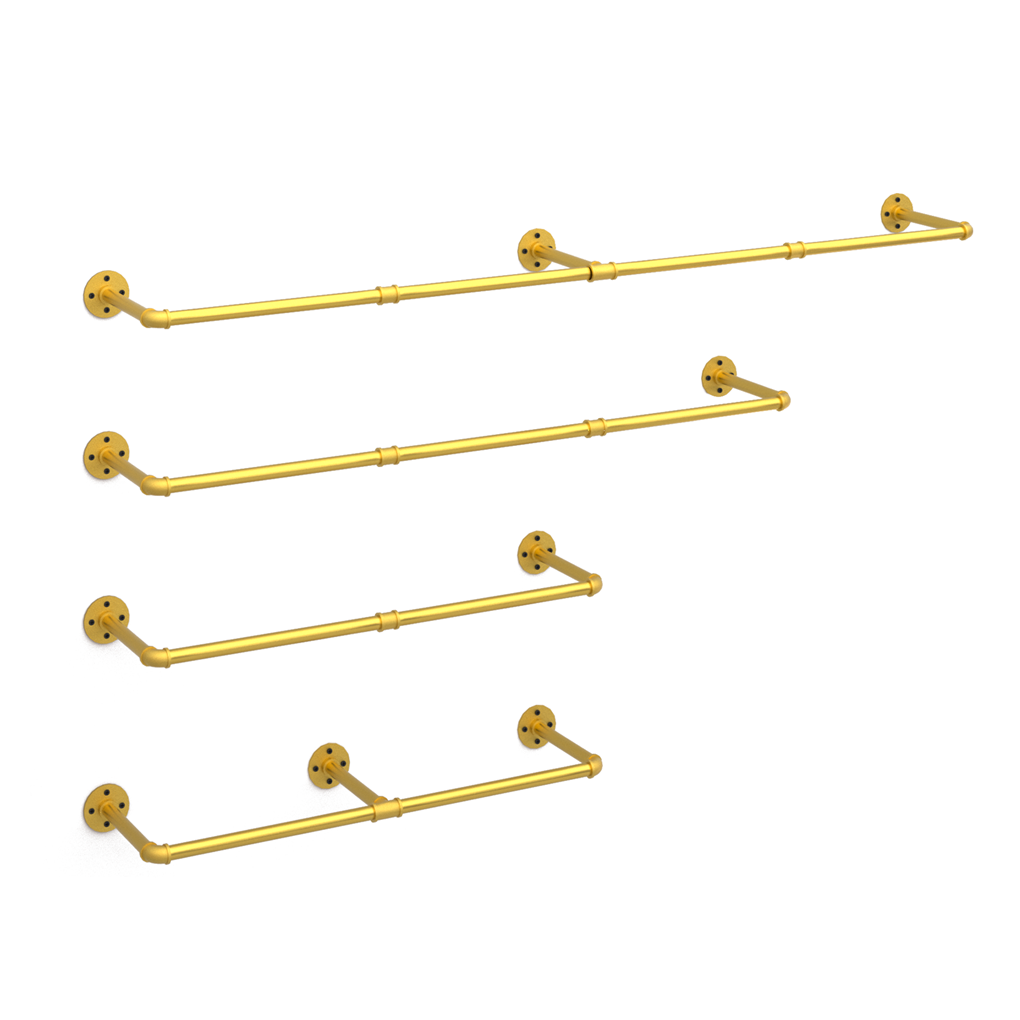 Heavy Duty Wall Mounted Clothes Rack Hanging Garment Rack Gold – Smart Home