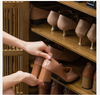 4 Tier Bamboo Shoe Storage Cabinet Shoes Rack Organiser with Top Storage Shelf