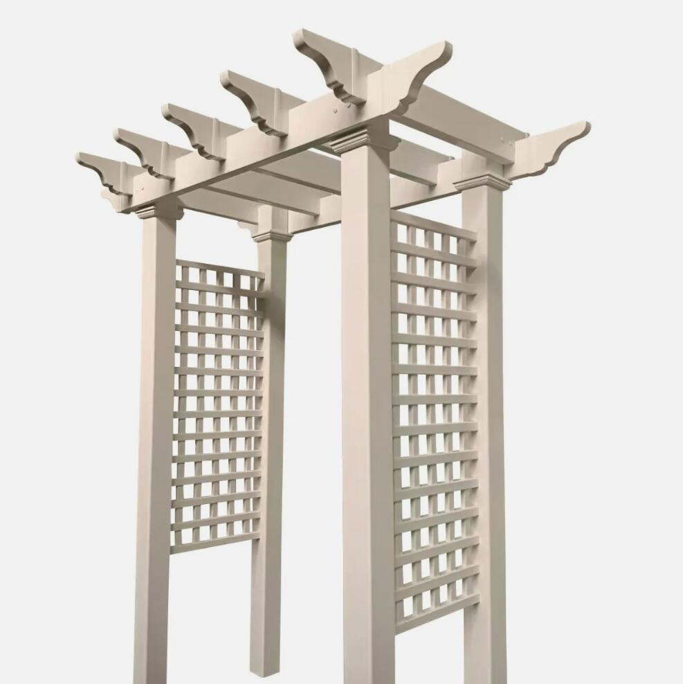 Premium Pathway Garden Entrance Lattice look Arbour Polymer - White