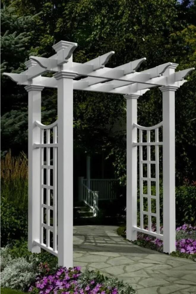 Premium Pathway Garden Entrance Lattice look Arbour Polymer - White
