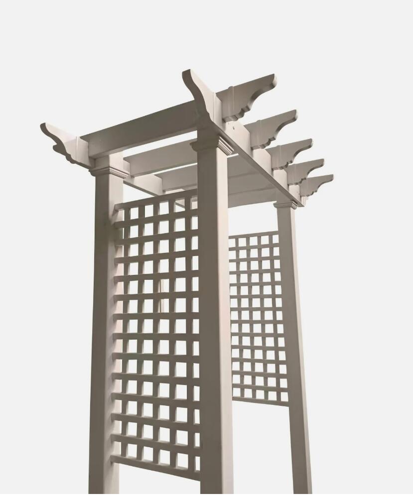 Premium Pathway Garden Entrance Lattice look Arbour Polymer - White