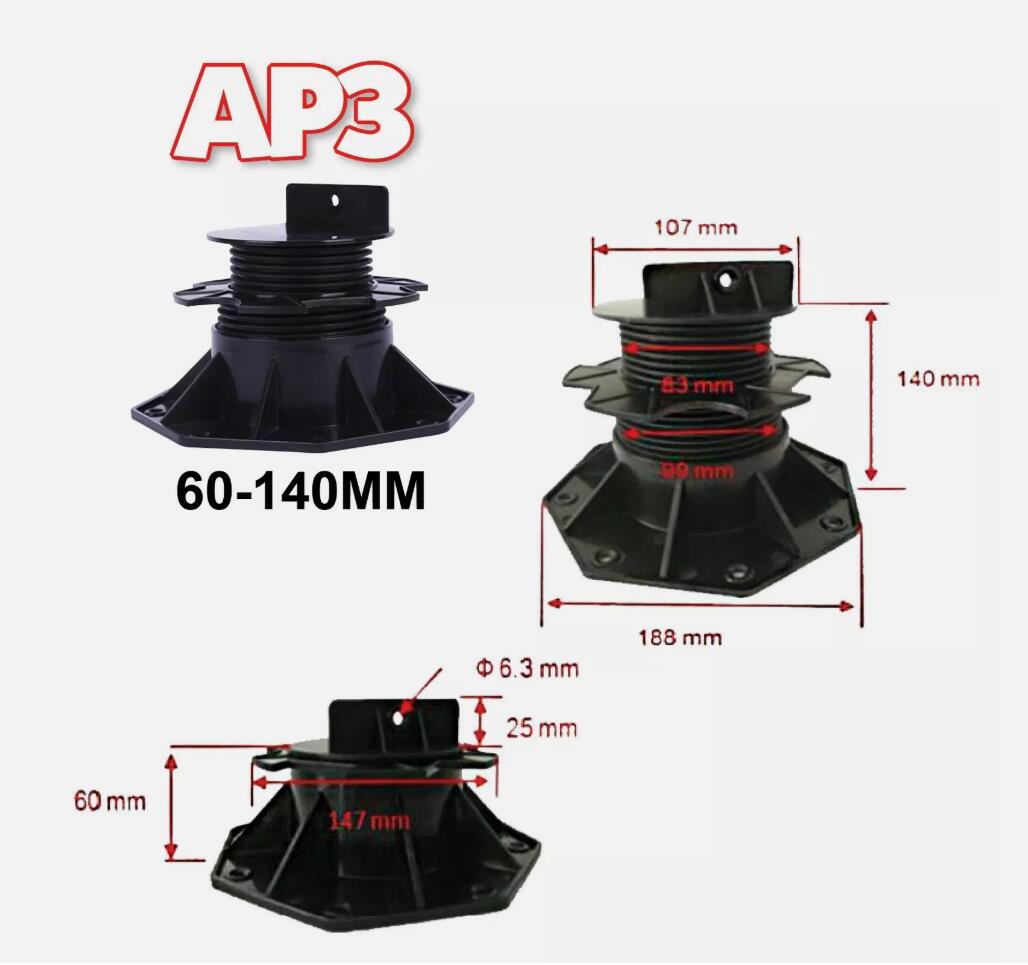 20PCS 60-140mm Platform risers Pedestal Supports Building deck on concrete AP3 Stands AU