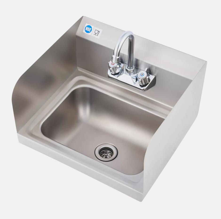 14" Stainless Steel Wall Mount Hand Wash Sink Commercial Utility Basin NSF Certified
