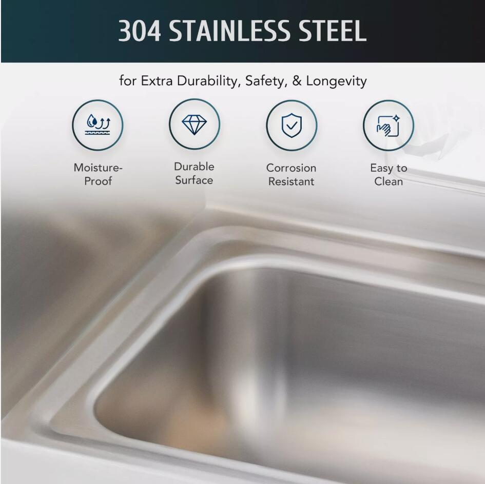 14" Stainless Steel Wall Mount Hand Wash Sink Commercial Utility Basin NSF Certified