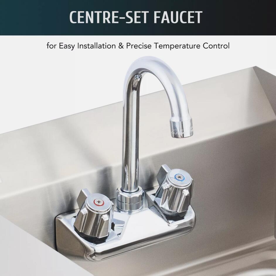 14" Stainless Steel Wall Mount Hand Wash Sink Commercial Utility Basin NSF Certified