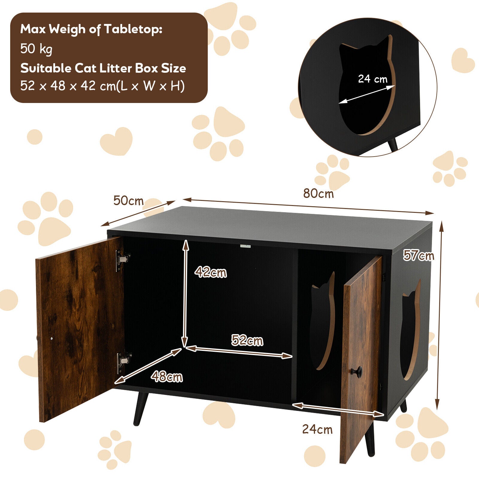 Living Room Cat Litter Box Enclosure Hidden Cat Washroom Furniture