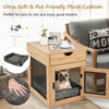 Dog Crate Cage Kennel Pet House Table Nightstand with Dog Bed