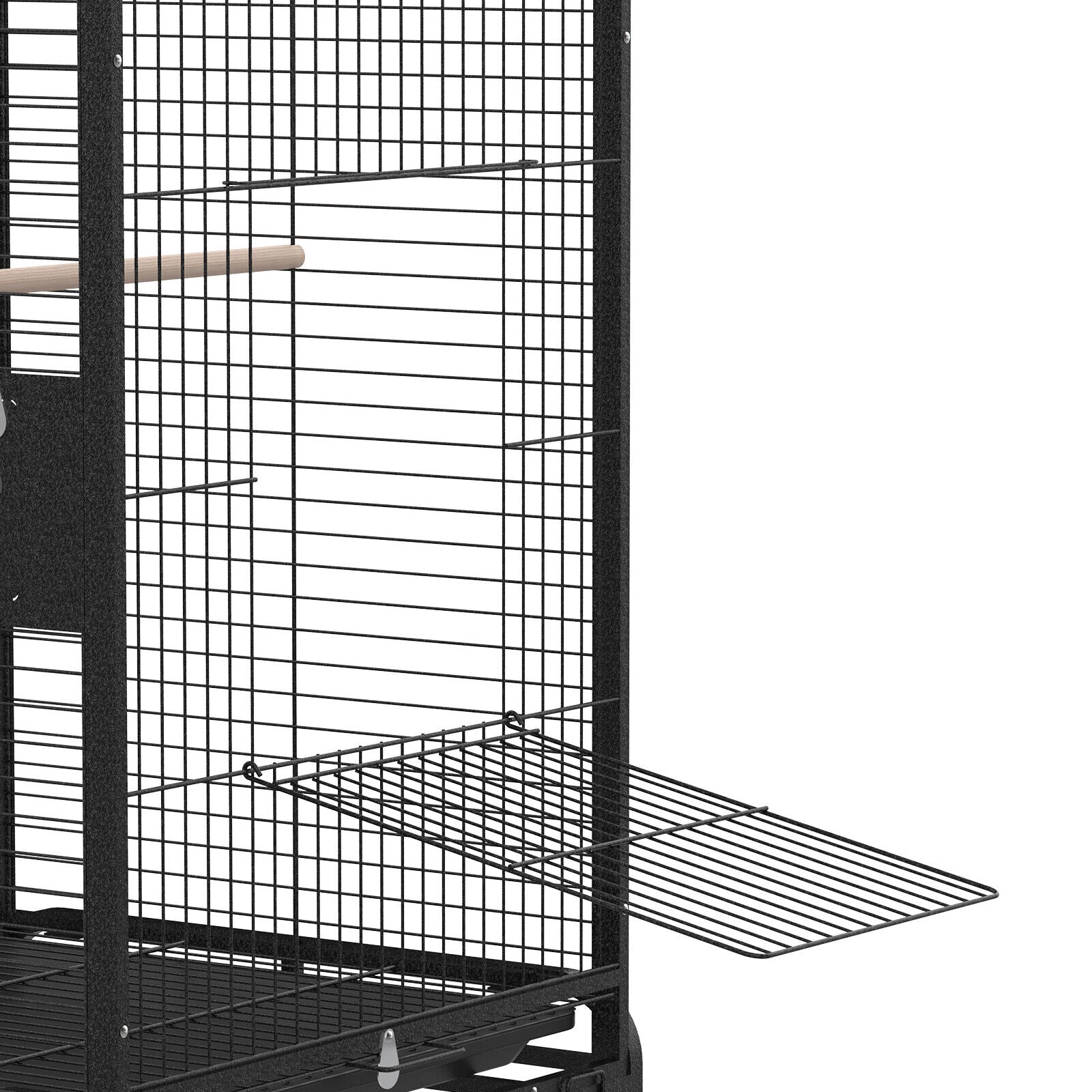 146CM Bird Cage Top 2 Perches Aviary Parrot Budgie Tray With Wheel