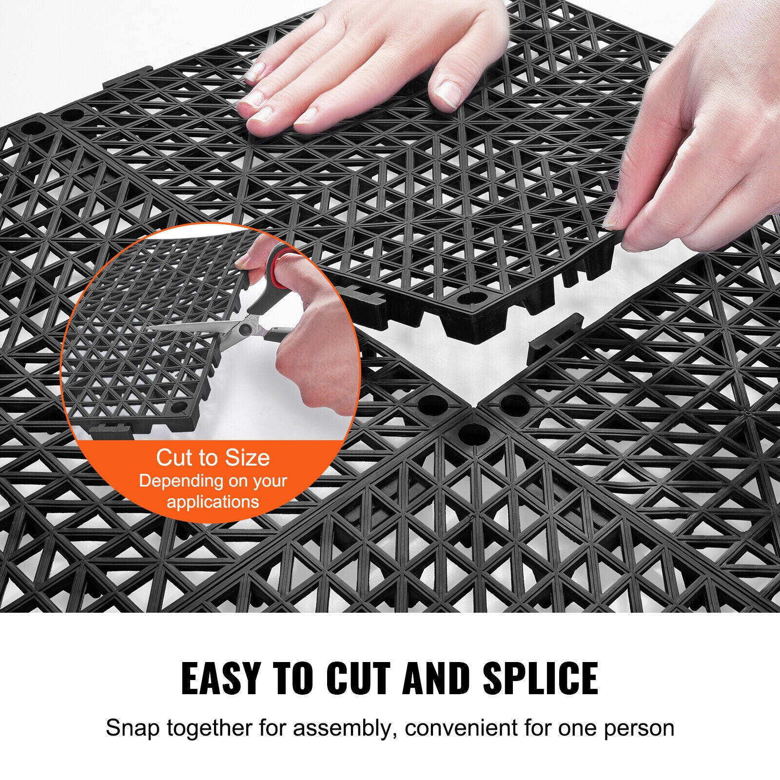 50PCS 12" x 12" PVC Interlocking Drainage Floor Mat Non-Slip Floor Tiles