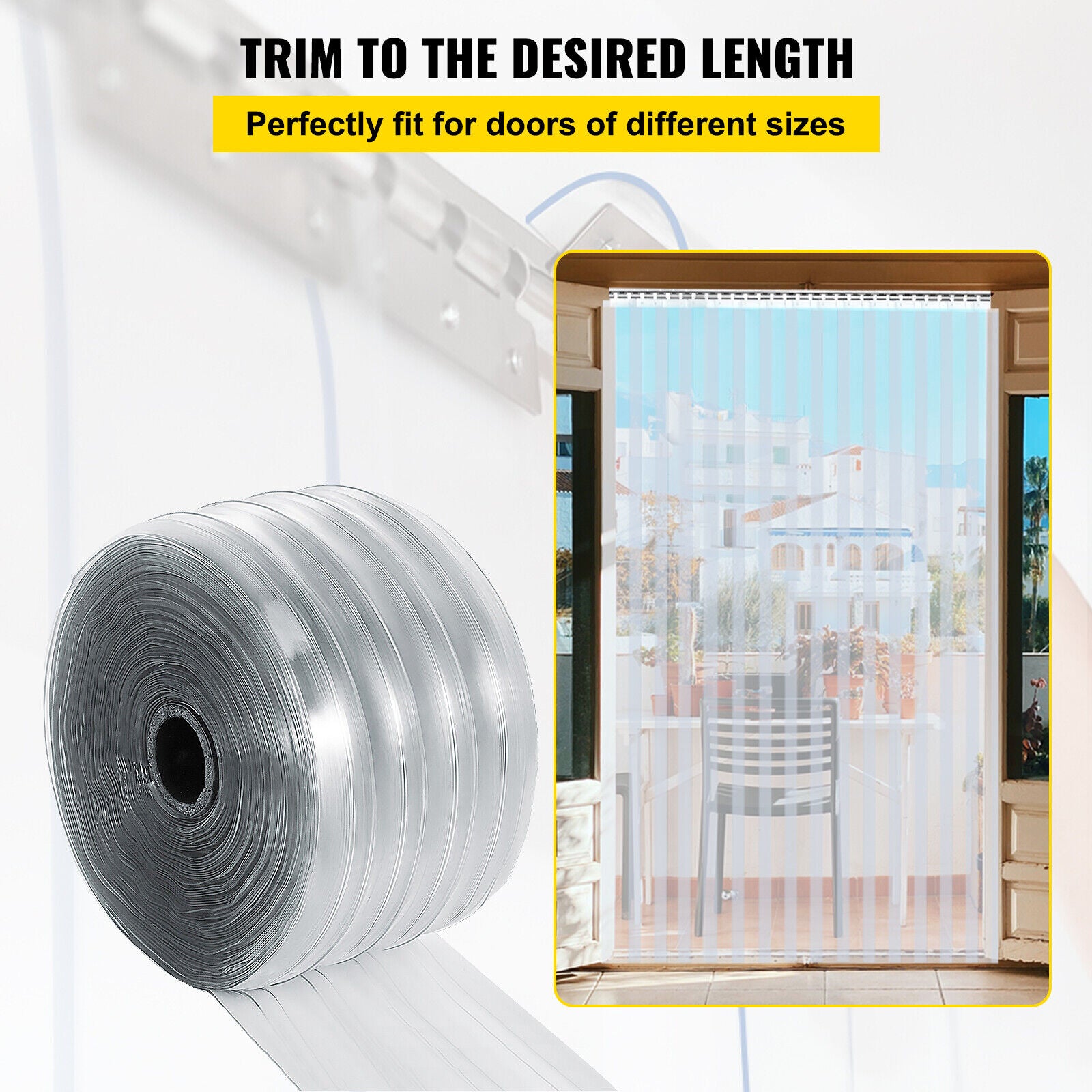 45m X 1.5mm x 200mm PVC Roll Strip Curtain Door Cool room