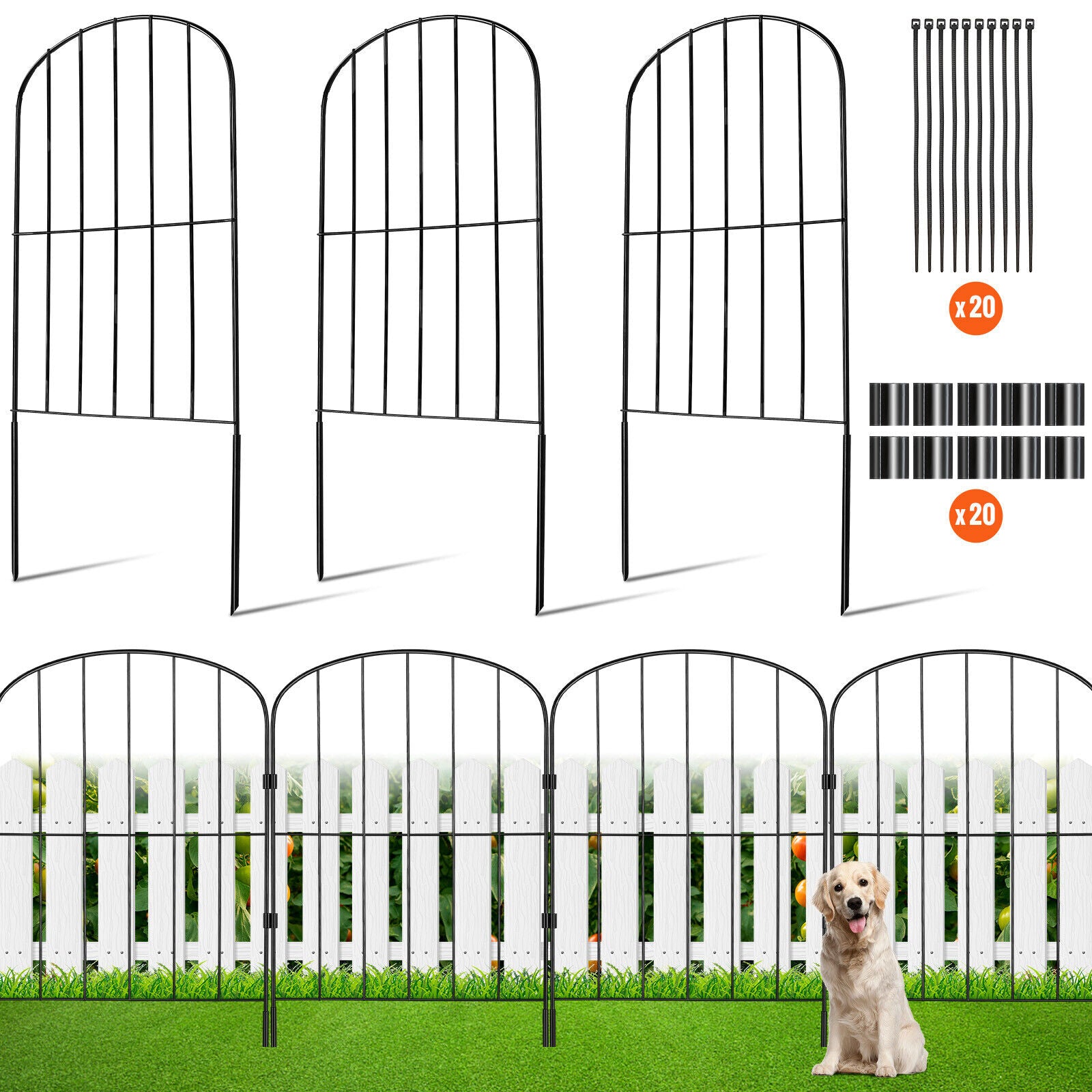 10 Pack 61cm(H) x33cm(L) Garden Fence Decorative Garden Fencing Panels