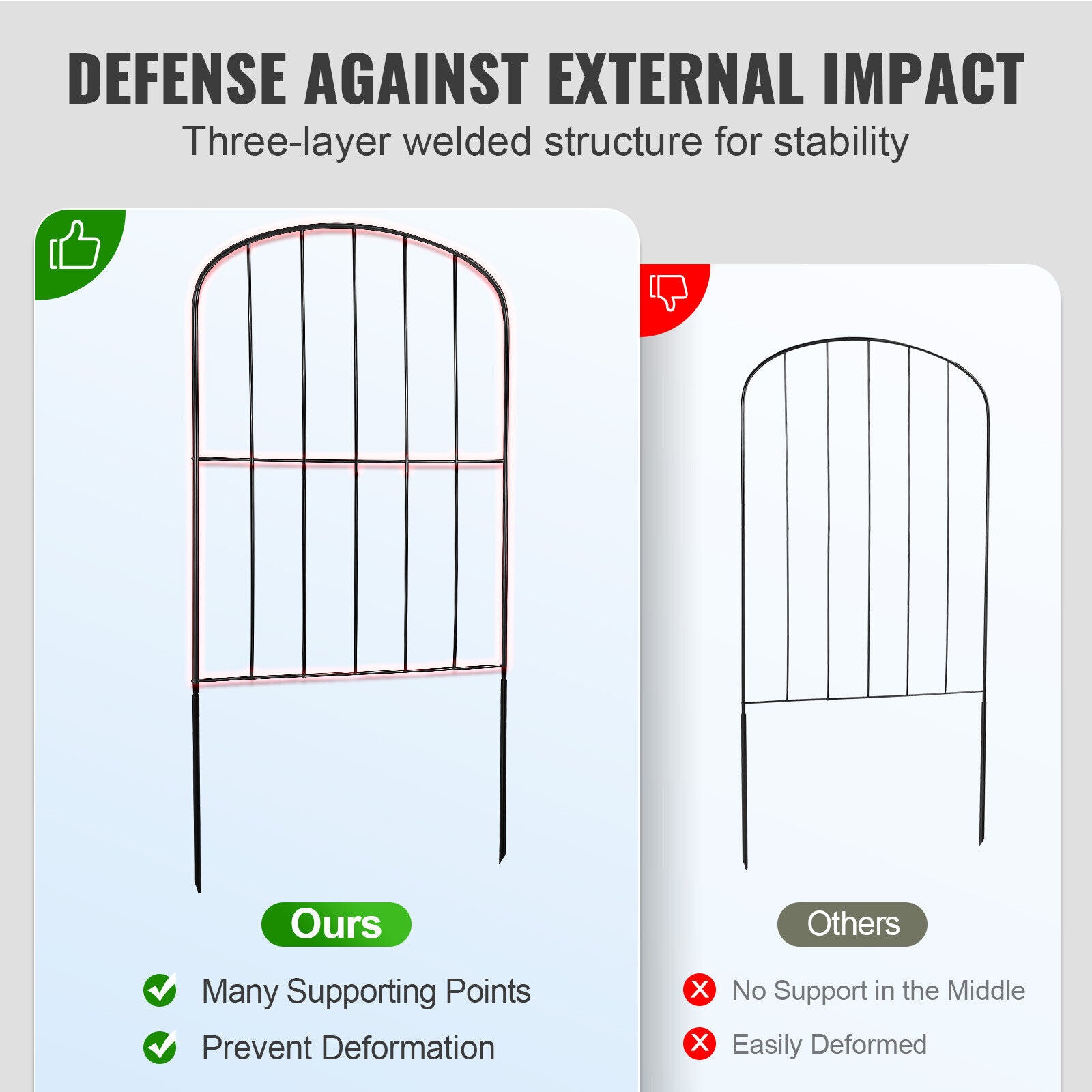 10 Pack 61cm(H) x33cm(L) Garden Fence Decorative Garden Fencing Panels