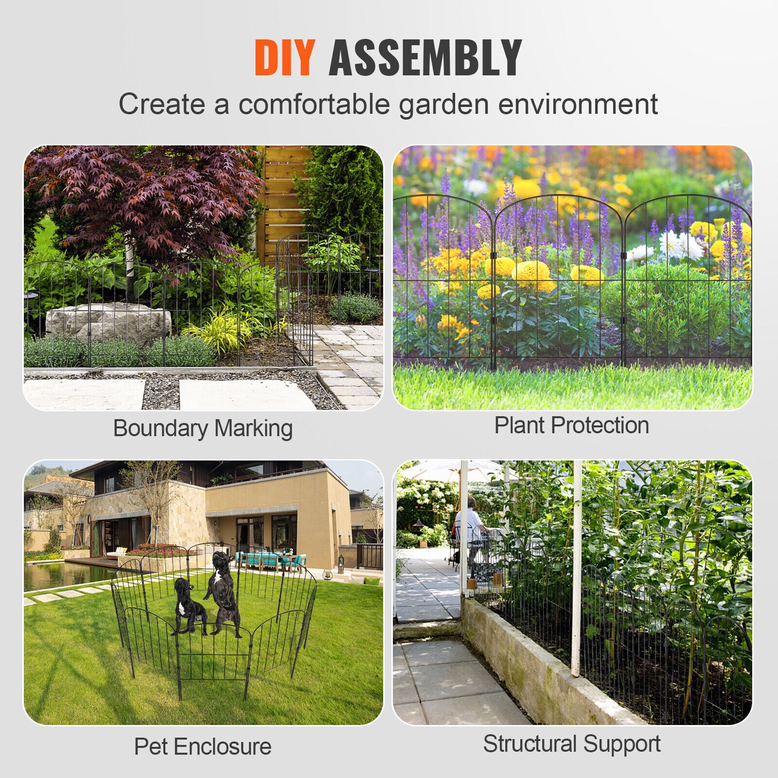 10 Pack 61cm(H) x33cm(L) Garden Fence Decorative Garden Fencing Panels