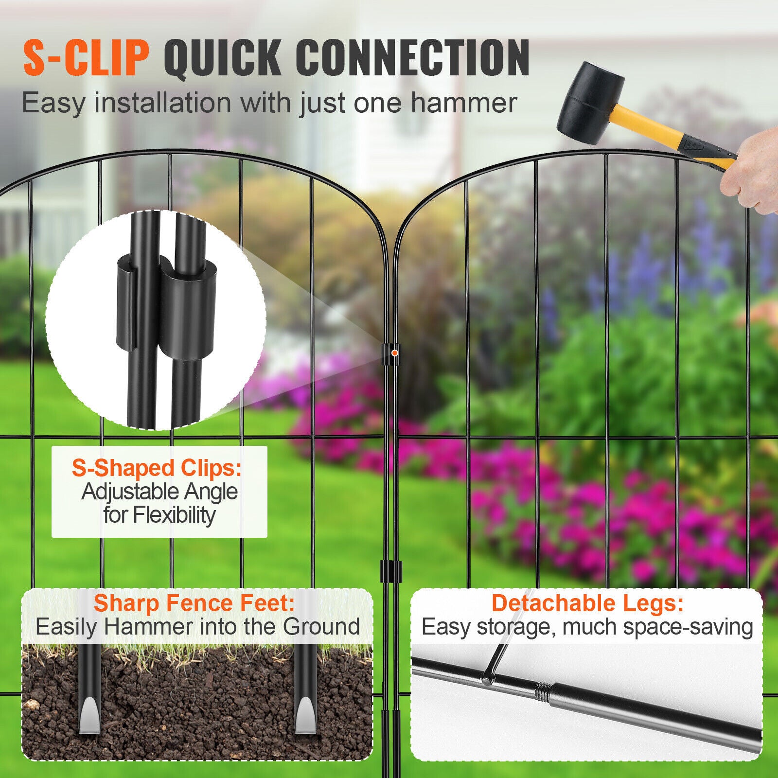 10 Pack 61cm(H) x33cm(L) Garden Fence Decorative Garden Fencing Panels