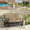 Durable Metal 2 Person Patio Glider Rocking Chair Cushioned Loveseat Garden Yard 300kg