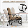 Durable Metal 2 Person Patio Glider Rocking Chair Cushioned Loveseat Garden Yard 300kg